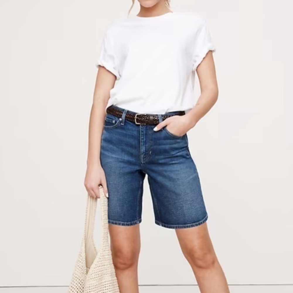 Banana Republic Factory Dark Blue Denim Bermuda Shorts